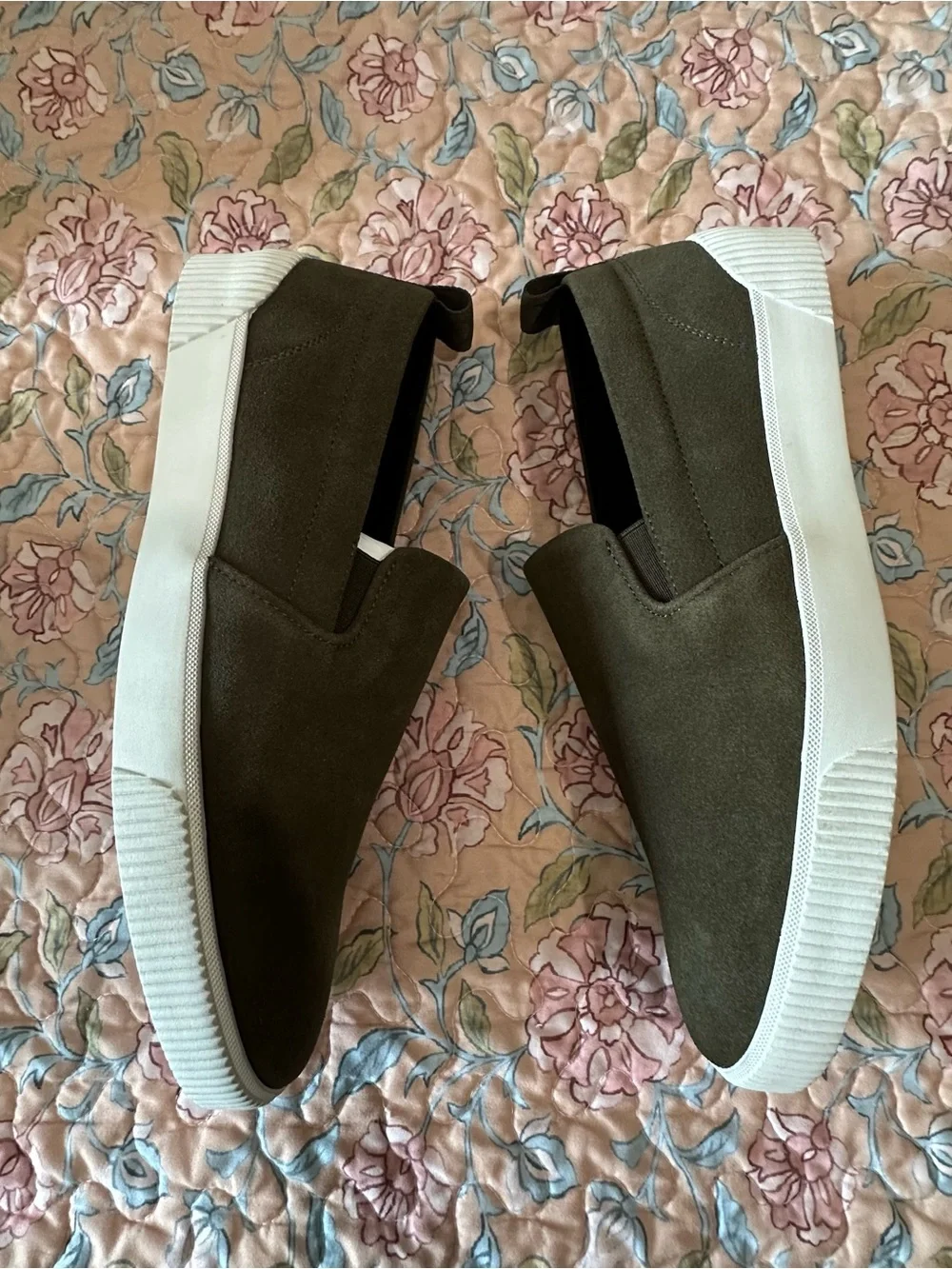 HUGO BOSS Zero Slon Men’s Suede Slip-On Sneakers – Olive Size 10